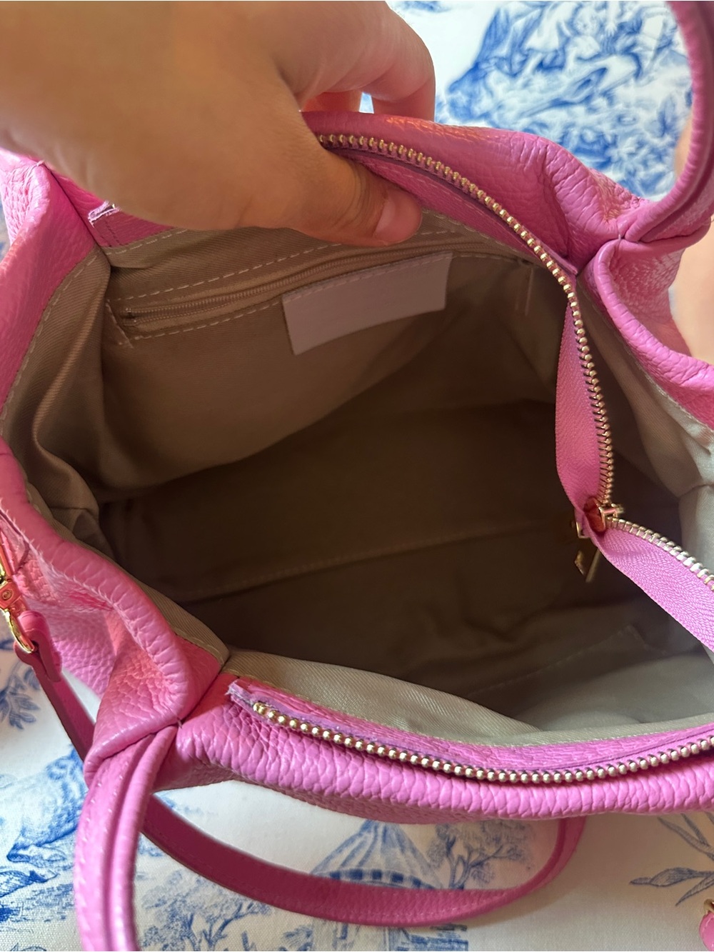 Genuine Leather Pink Handbag - Picture 6 of 6